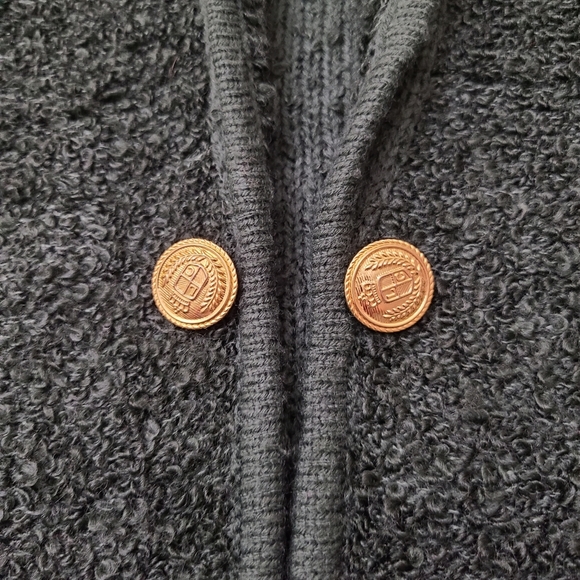 Traditions Women’s Vintage Green Open Poodle Knit Cardigan Size M Cozy Retro - Picture 3 of 8